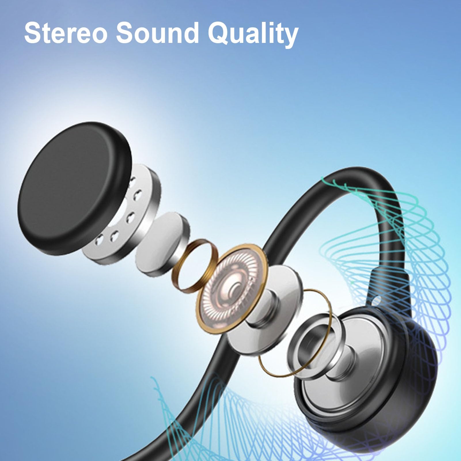 Bluetooth 5.3 Słuchawki Przewodnictwa Kości IPX8 Water Water Proof - 16 GB MP3 Słuchawki Pływackie z 12H Playtime, Otwarte Słuchawki do Uszy do Basenu/okrążenia, Nurkowanie, (BLACK)