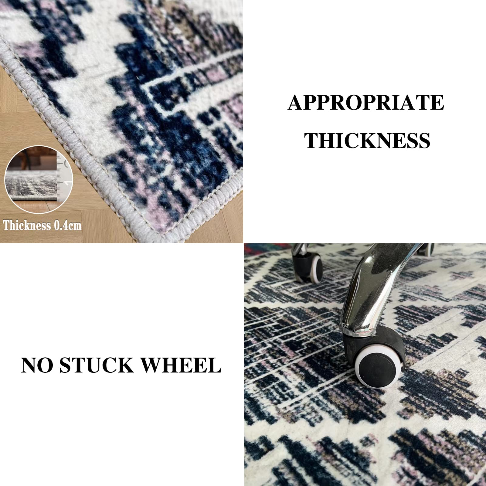 Alfombrilla antideslizante para sillas de oficina para suelos de madera dura, 160 cm, protector multiusos para sillas rodantes, sillas de juego y sillas de computadora