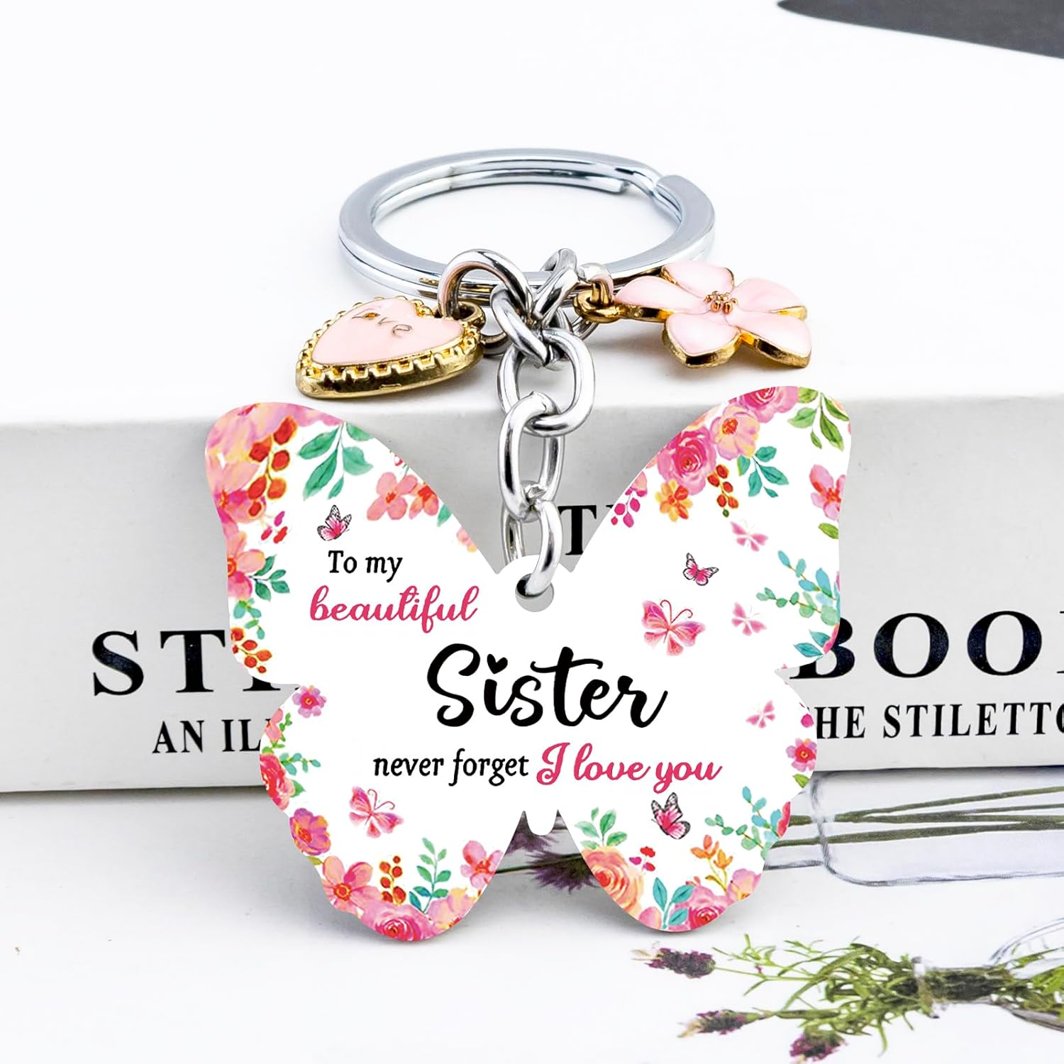OEHEDOU Sister Birthday Gifts Sisters Gift From Sisters Soul Sister Gifts For Women Birthday Gift Ideas Butterfly Keychain For Girls Adults Sibling Present For Girl Valentines Day Present For Girl - Image 3