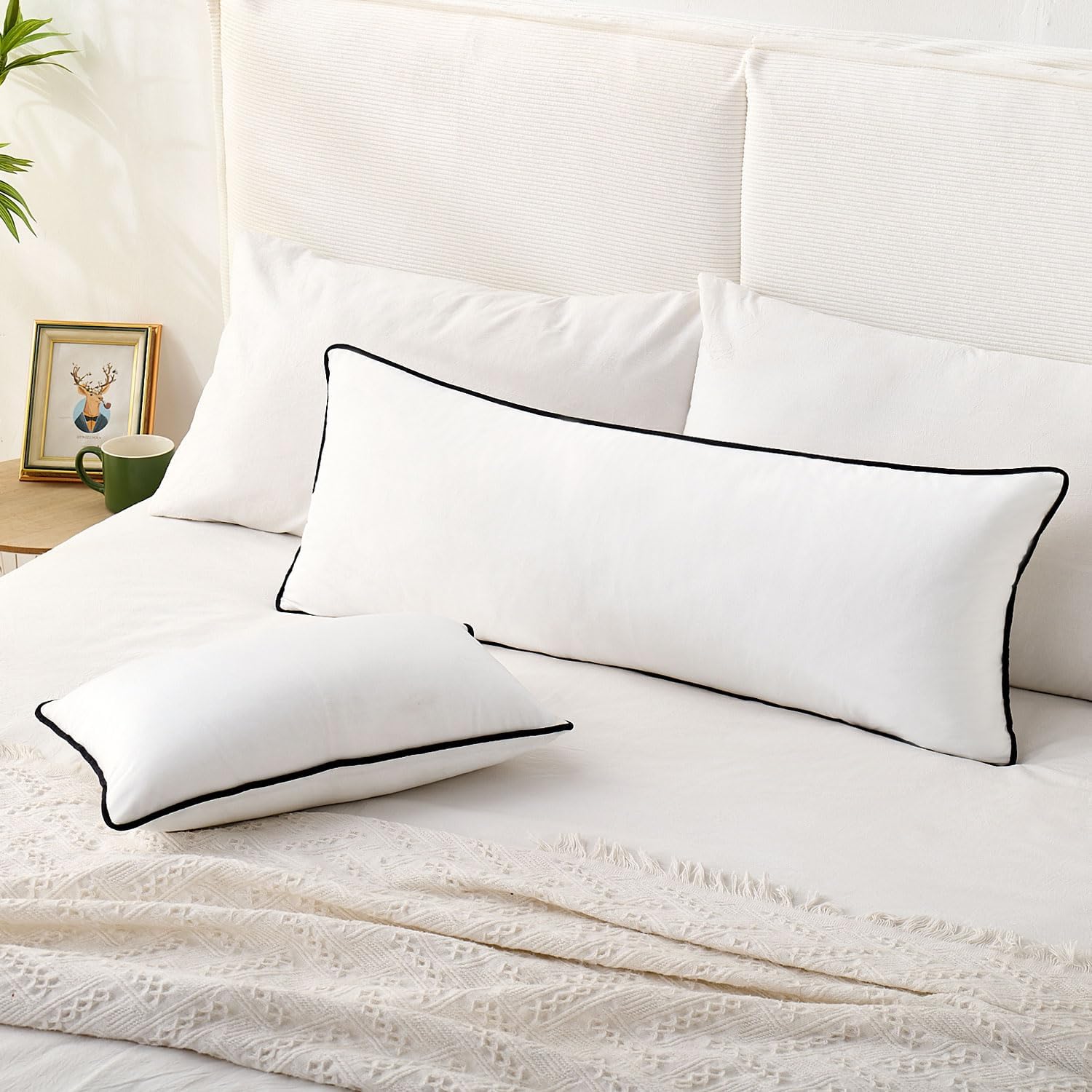 Black and White Pillow Cover Velvet Pillow Covers Set of 2 Modern Pillowcases Comfortable Soft Lumbar Pillow Cover with Elegant Design Fall Pillow Covers Cushion Case for Couch Bedroom Living Room - Image 8