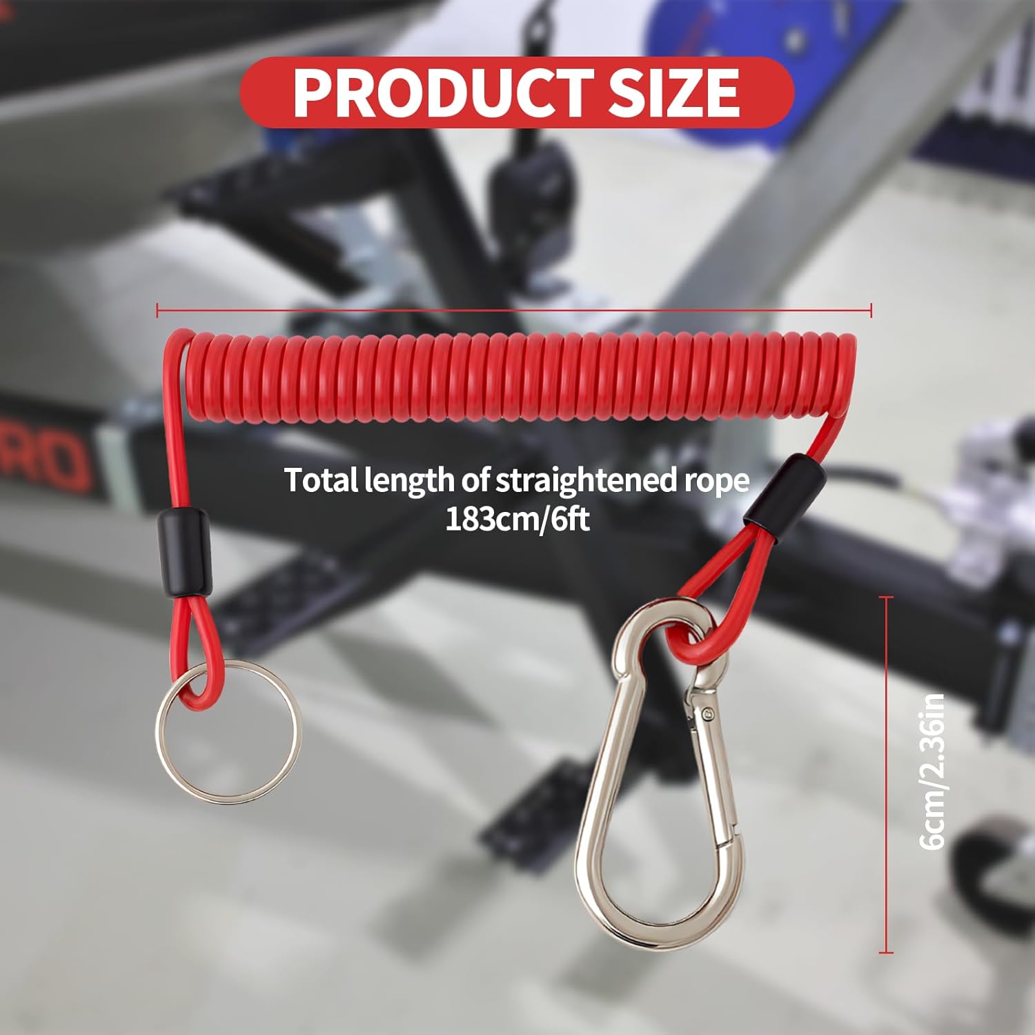 6FT Trailer Brake Away Cable,Trailer Breakaway Safety Cable Spring Towing Coiled Wire Steel Braided Safety Cable with PU Coating,for Breakaway Switch,RVs, Campers, Trailers - Image 2