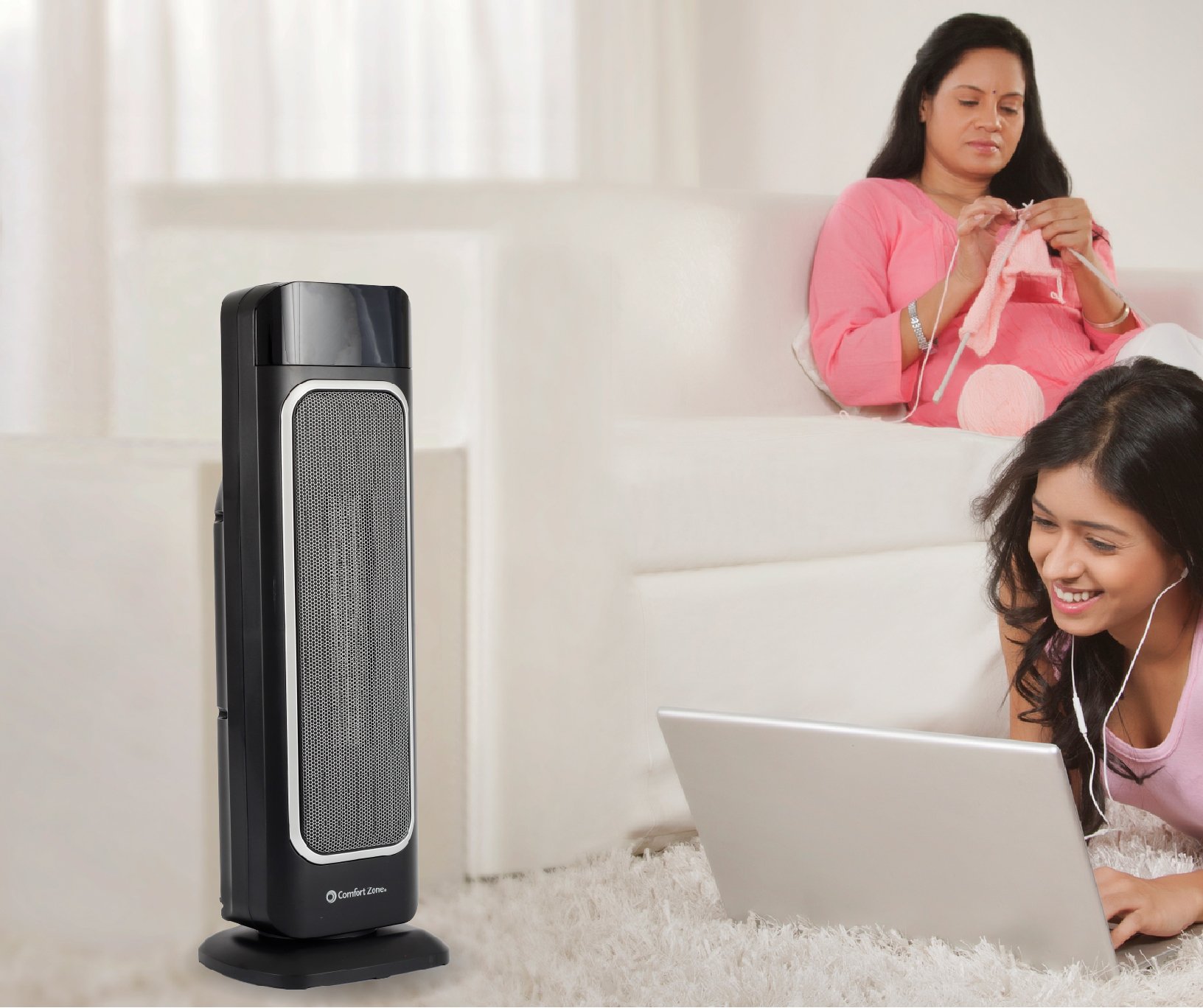 Oscillating Space Heater – Ceramic Forced Fan Heating with Stay Cool