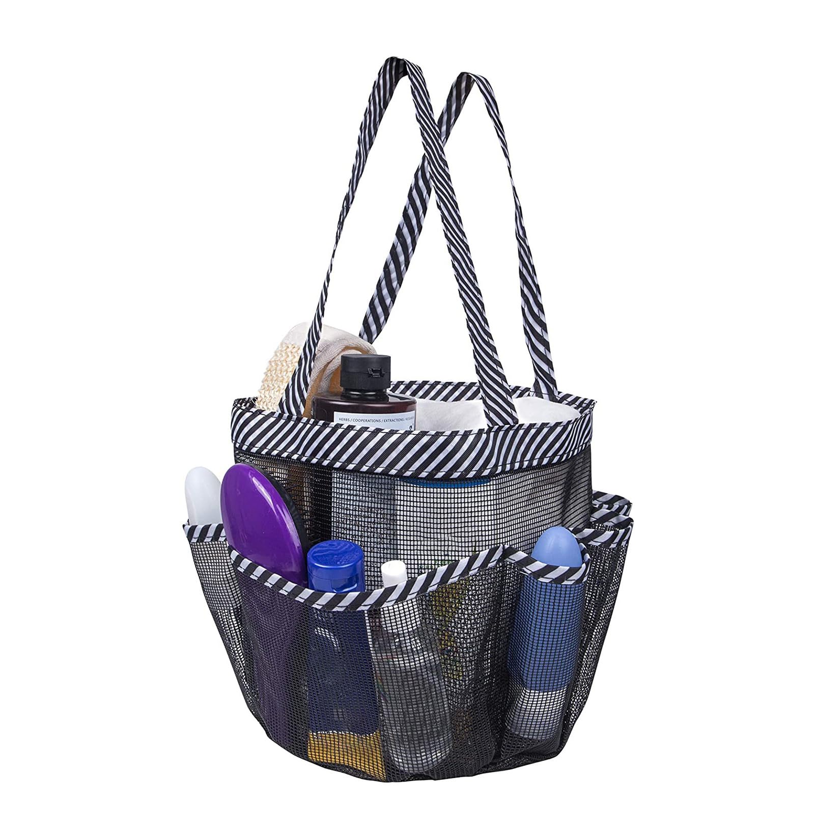 Altsuceser Mesh Shower Caddy Portable for College Dorm Room Essentials with 8 Pockets Hanging Handbag Shower Supplies Organizer