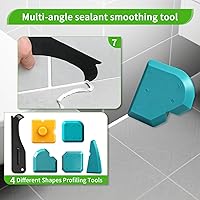 Vista 7 de Herramienta de calafateo 6 en 1, herramienta de acabado y removedor de lechada con raspador con 6 almohadillas de silicona, herramienta