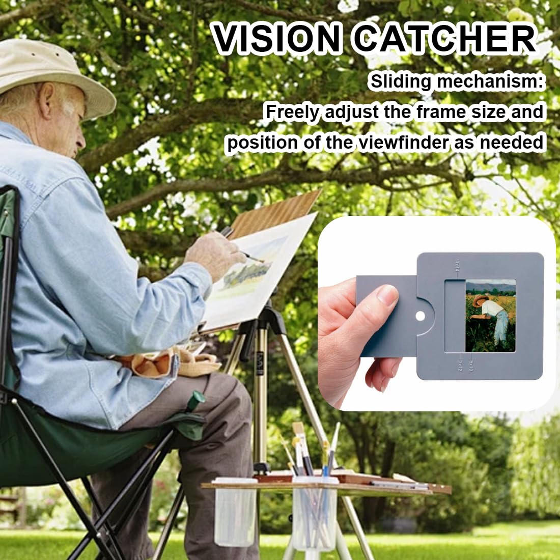 YAYNO 2 Stück Sichtfänger View Finder Schiebe-Sucher Tragbar Fotografie Betrachter Sucher Kompositionssucher zum Malen Zeichnen Geschenk Sucher für Malerei Fotografie