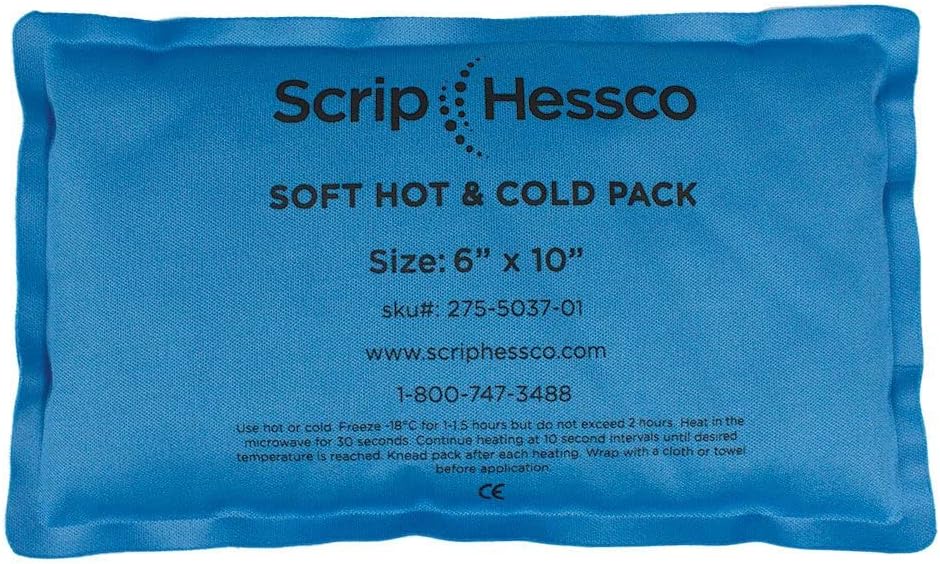ScripHessco Reusable Hot and Cold Therapy Packs - Multiuse Soft Packs for Hot or Cold Therapy - Microwave Heat Pad - Freezer Ice Therapy Cold Pack - Muscle, Joint, Neck, Back, Relief (6" x 10")