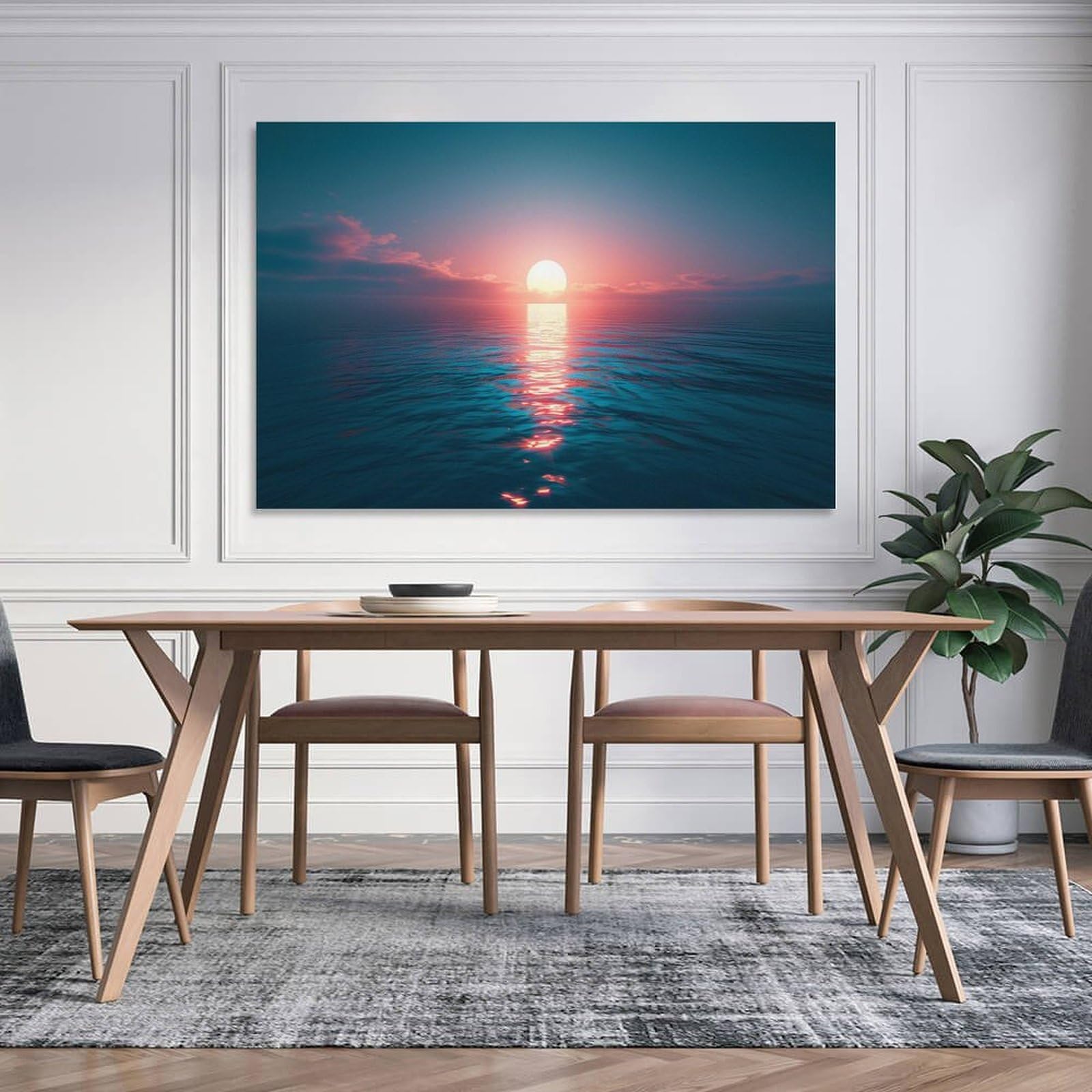 Amazon.co.jp: 絵画 海に沈む夕日海に沈む夕日インテリア 絵画 魅力的 
