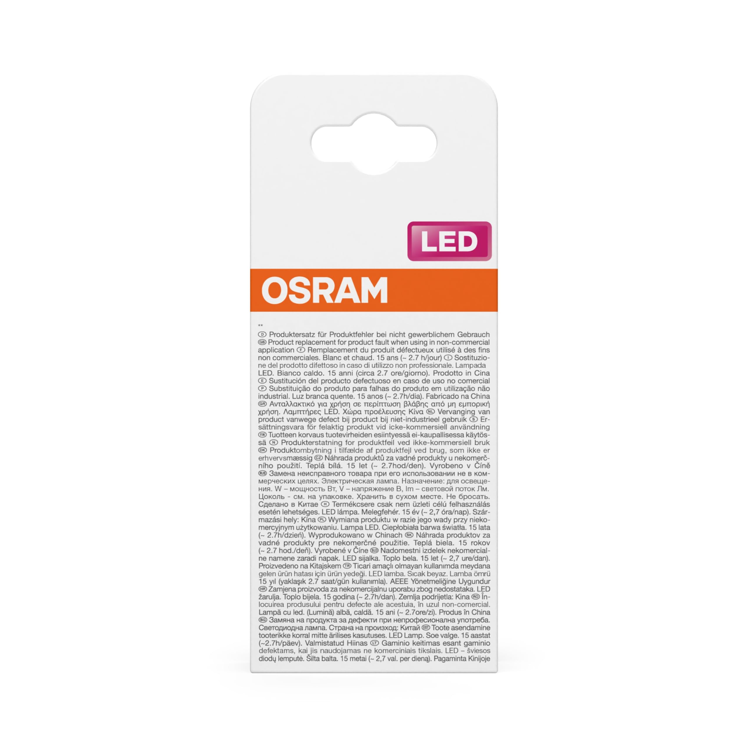 OSRAM Lámpara LED Bombilla estrella forma A 60 filamento 5,9 W Mate B22d | LED Star Classic A 60 Filament, LED Lamps, blanco, 60 mm dia, 15000 h, Paquete de 6