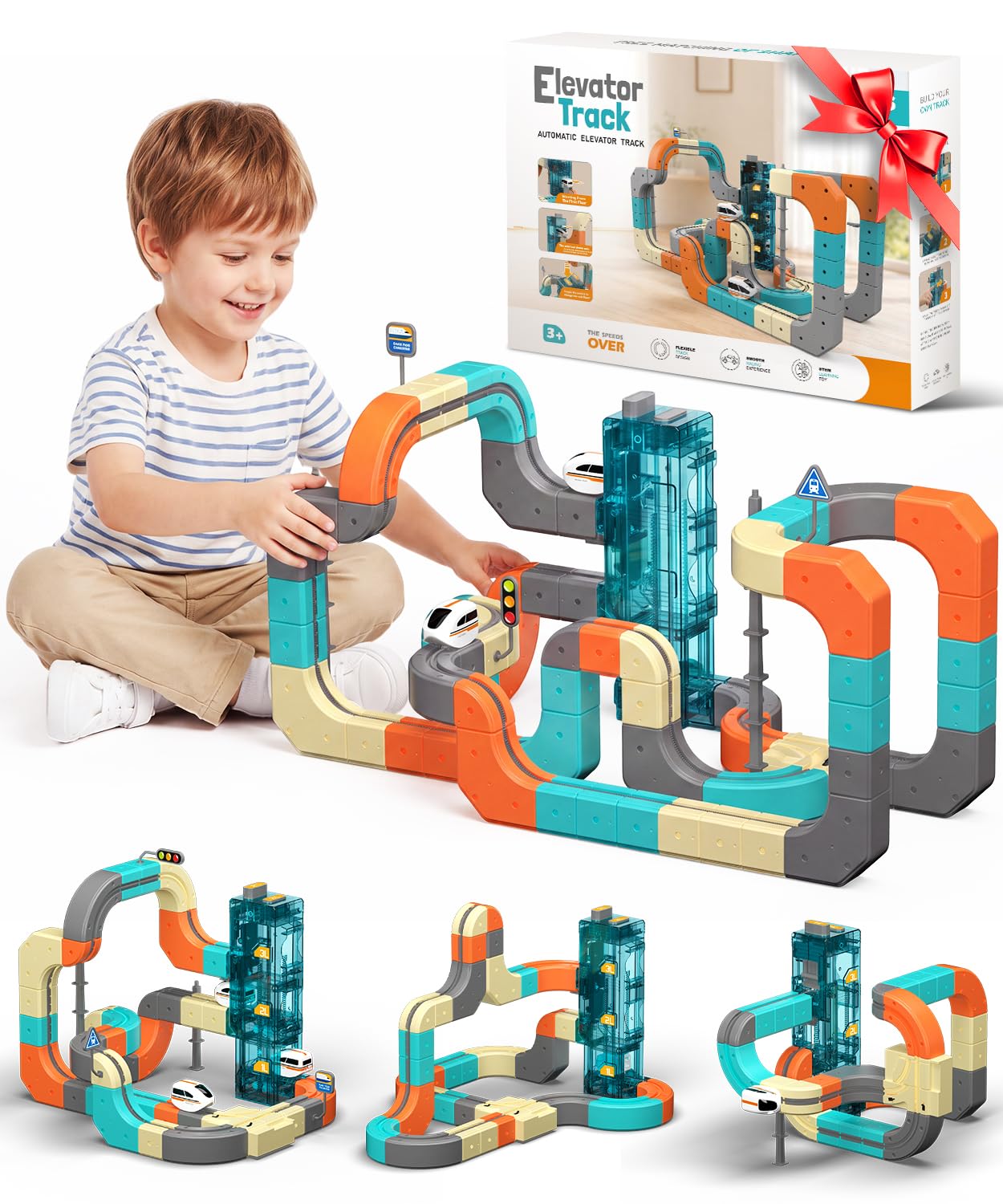 145 PCS Electric Train Set with Automatic Elevator - Automatic Track Switching - STEM Learning Toy for Kids