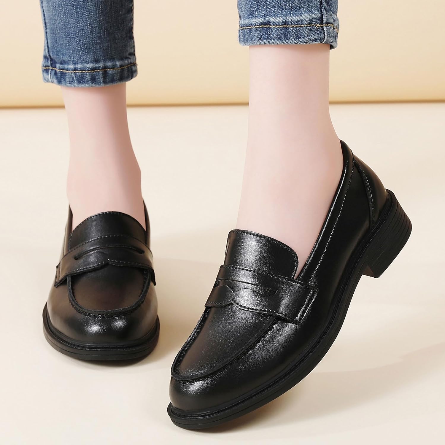 Penny Loafers for Women Non Slip Work Shoes for Women's Loafers & Slip-Ons Ladies Business Casual Shoes Driving Flats - Image 2