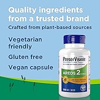 Vista 3 de PreserVision AREDS 2 Suplemento vitamínico y mineral para ojos con OCUSorb, 120 cápsulas blandas veganas, contiene luteína, zeaxantina, vitamina C