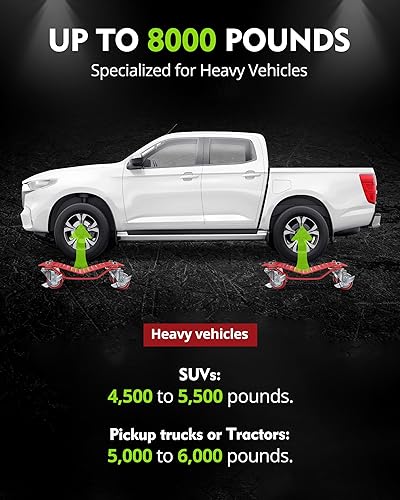 Miniatura 2 de DEXSO Juego de 2 ruedas de 2 neumáticos, de acero al carbono, resistente, con placa antideslizante y rueda giratoria de 360 grados, 16 x 13