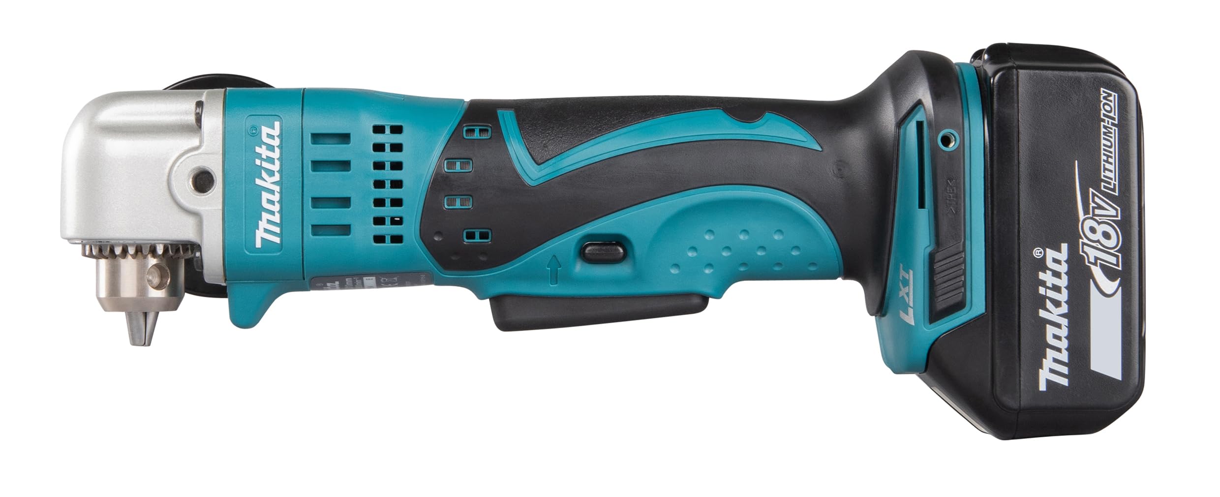 Makita Perceuse visseuse d'angle 18 v li-ion 5 ah ø 10 mm à clé makita - 2 batteries, chargeur, coffret - dda350rtj