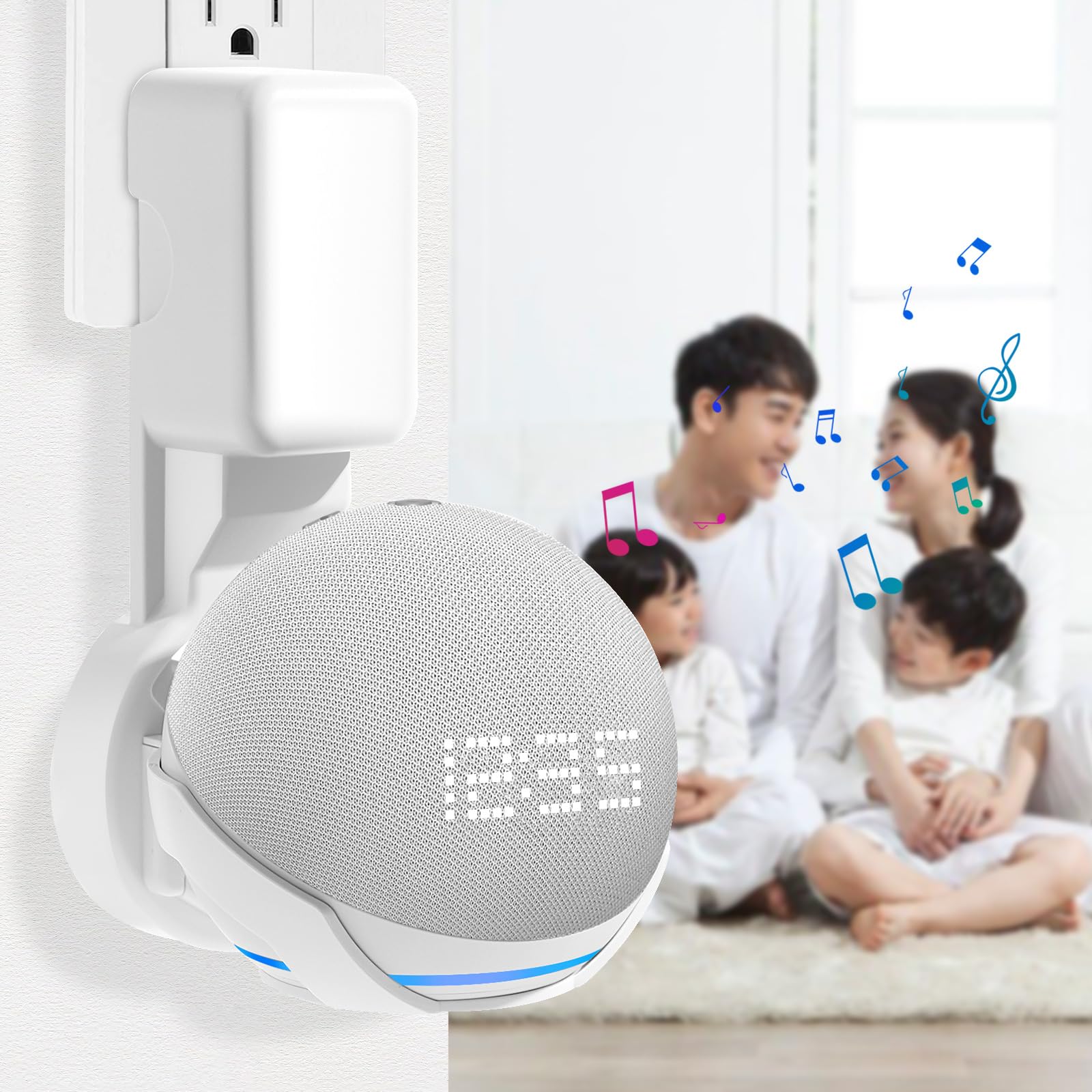 ZUOLACO Supporto da parete per Dot 5a generazione, supporto per gancio di uscita per Dot (5a e 4a generazione), accessori salvaspazio con gestione dei cavi incorporata, bianco