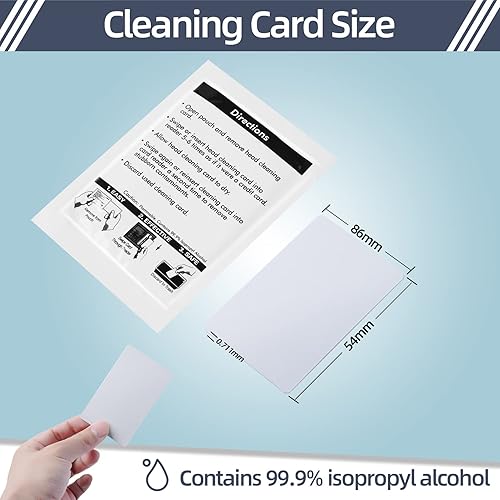 Miniatura 2 de Tarjetas de limpieza CR80, limpiador de lector de tarjetas de doble cara, tarjetas de limpieza de terminales de deslizamiento POS CK-CR80 (20