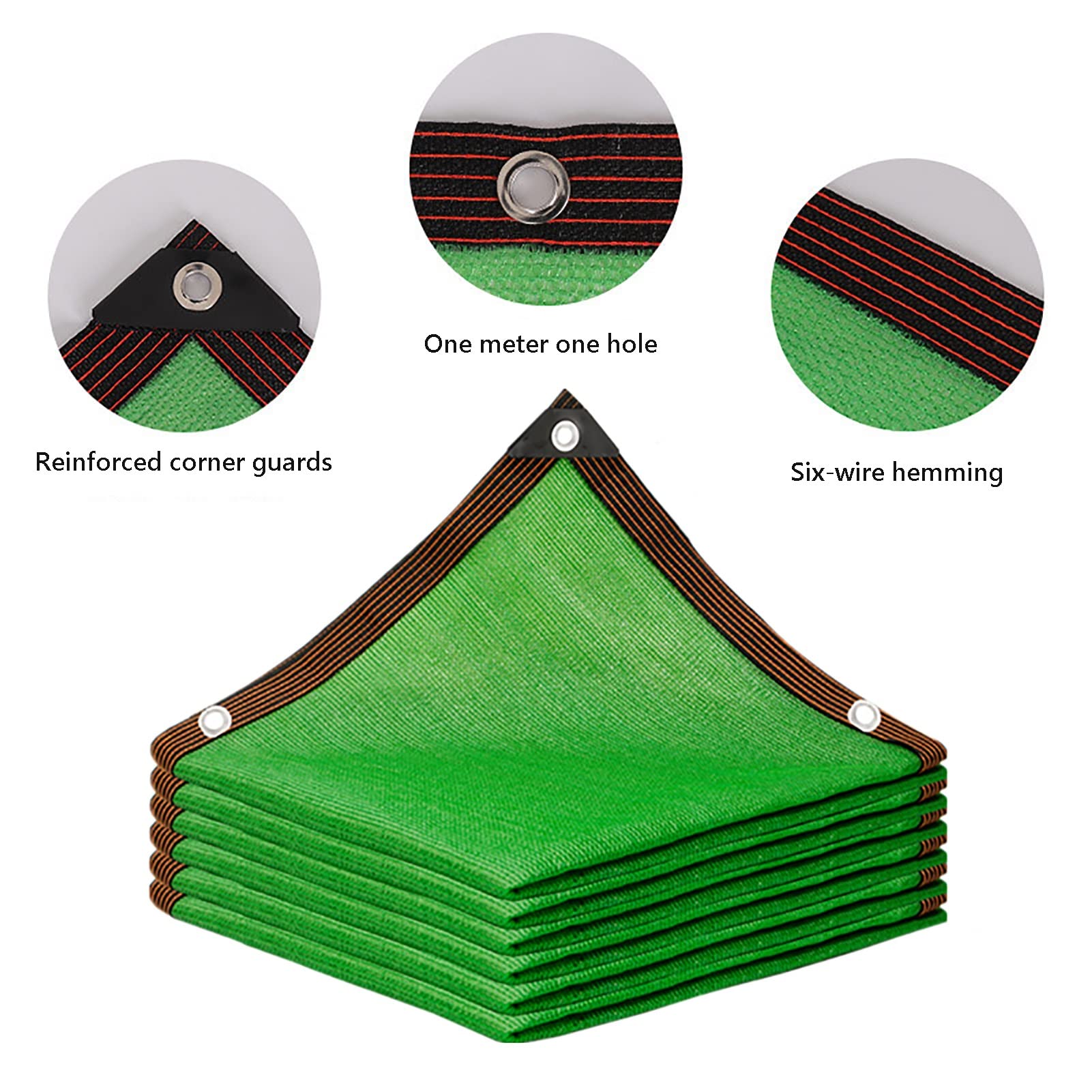 High-De Green - Filet thermique respirant anti-UV avec œillets encastrés pour protection de l'intimité et du soleil - 3 x 7 m / 9.8x23ft