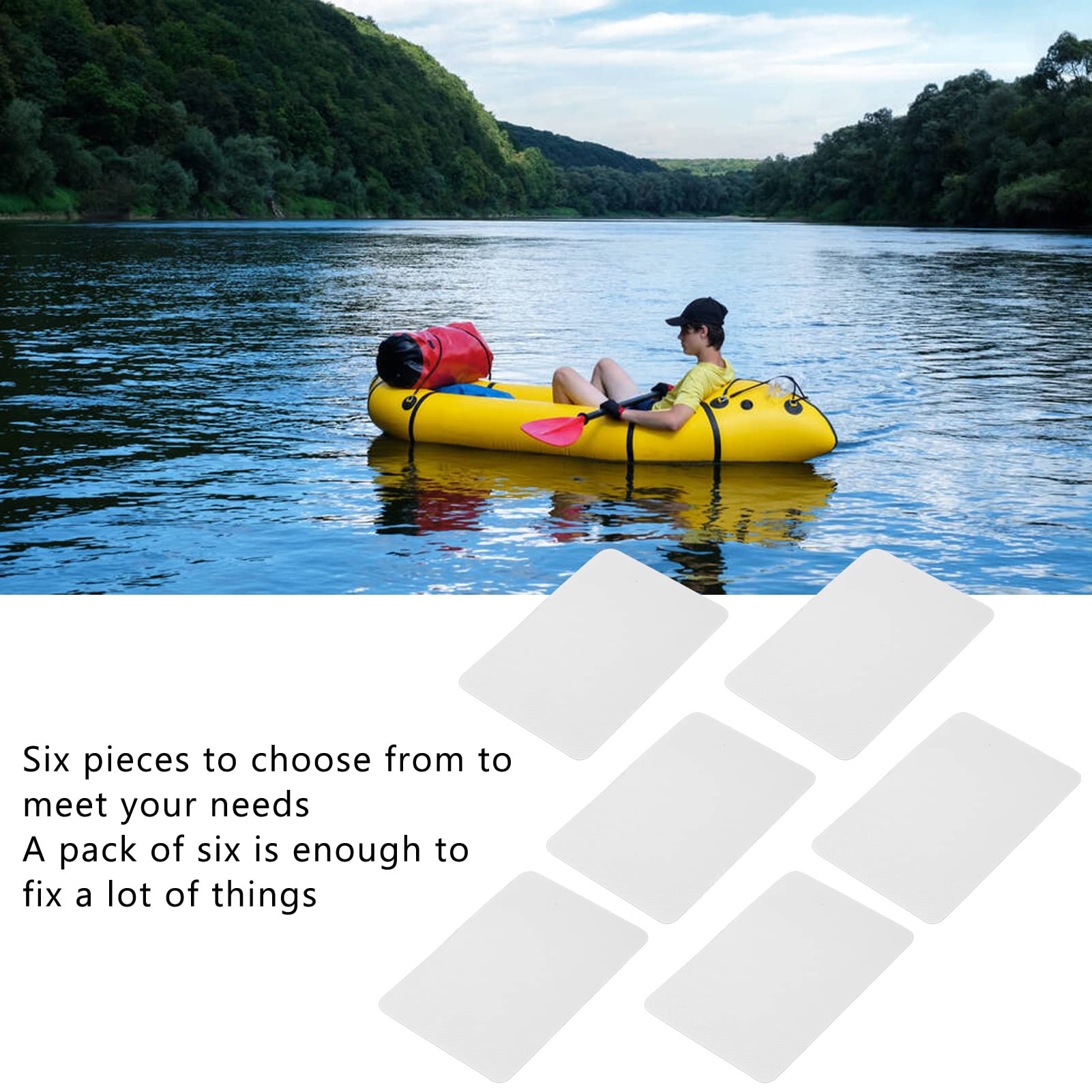 5 Patchs Réparation Bateau PVC - Pour Bateaux Gonflables, Kayaks - Blanc - Réparation Rapide