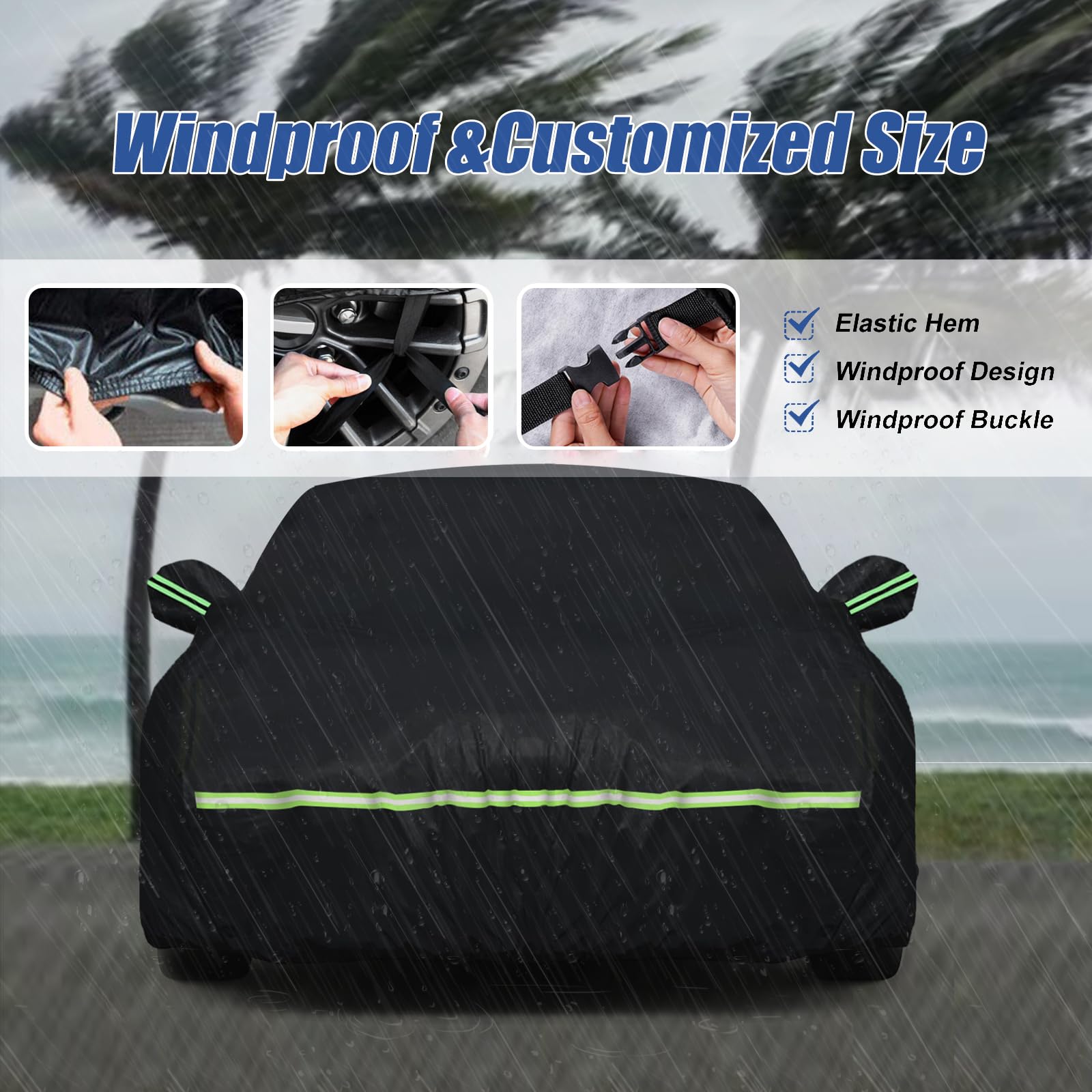 Waterproof Car Covers Fit for 2010-2023 Chevy Camaro Black Custom Heavy Duty Waterproof All Weather Protection Outdoor — view 4