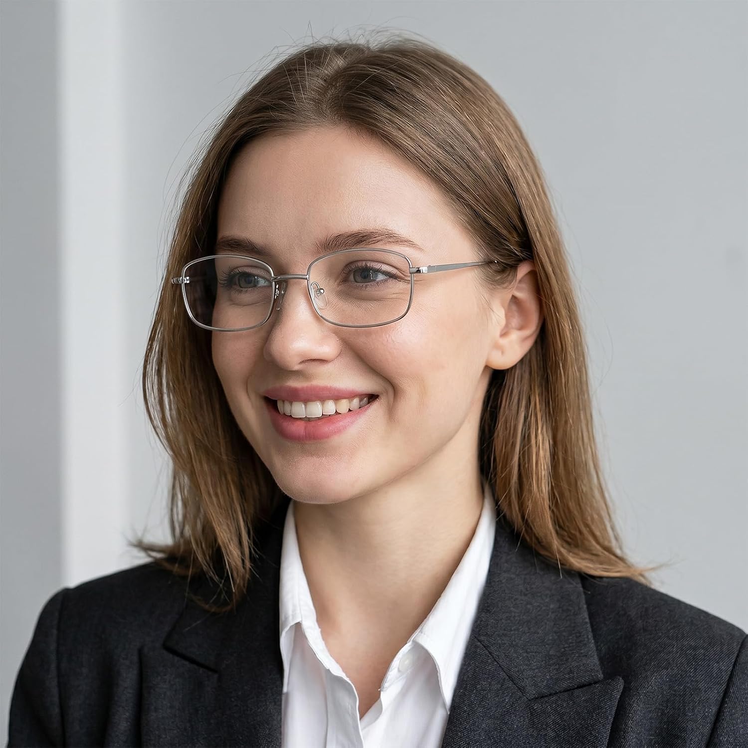 Fashion Glasses for Woman Men Y2k Rectangle Blue Light Non Prescription Fake Clear Glasses 90s Metal Glasses Frame