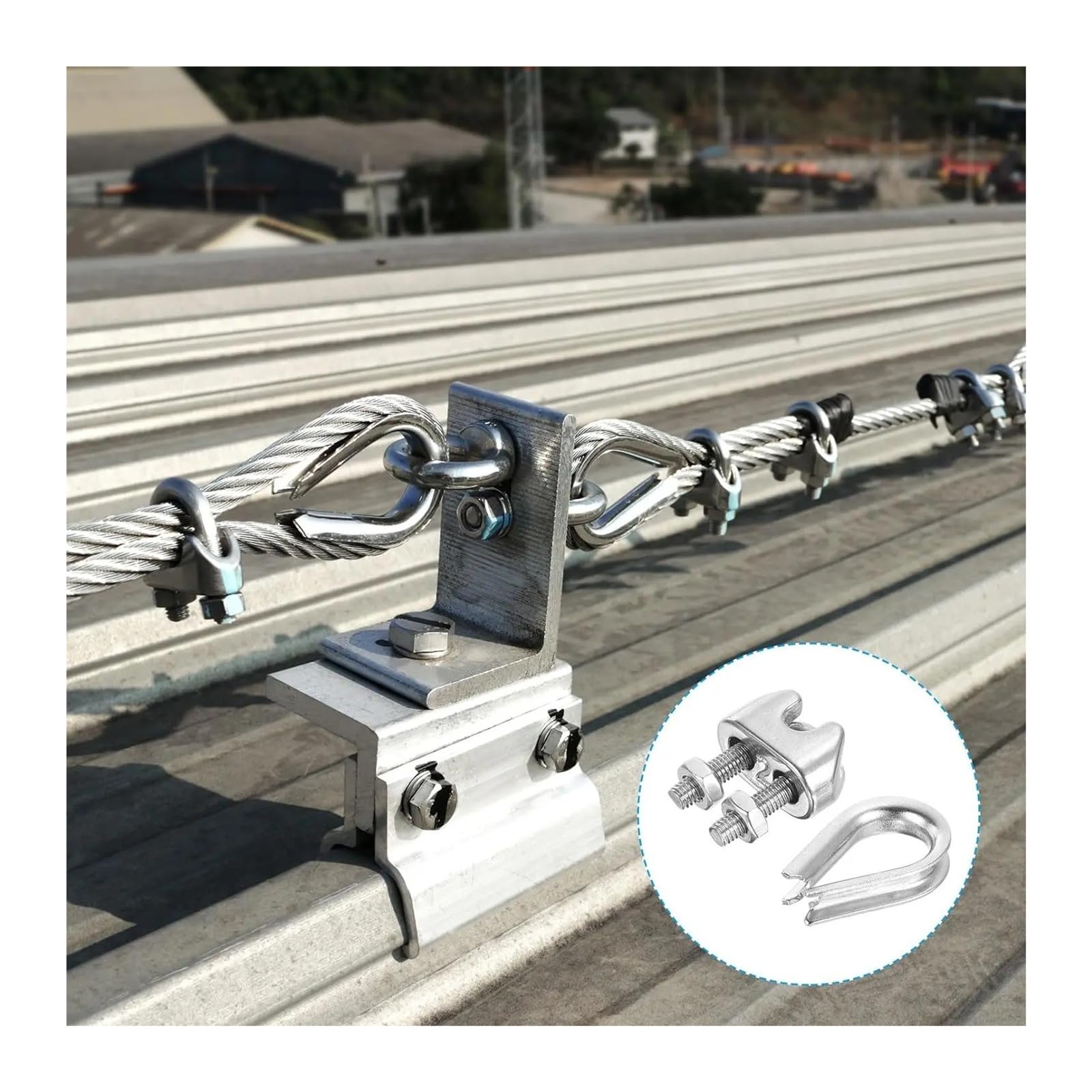 Set Di Morsetti A U for Carichi Pesanti Con Fermagli E Redancia for Funi In Acciaio M2-M3-M4-M5-M6-M8-M10(M8-10PCS)