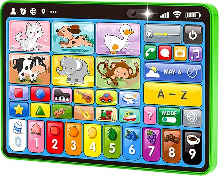 Trilingual Learning Tablet for Toddlers 1-3 with Sounds & Speech Therapy | Montessori Educational Toys for 1 Year Old Boy Girl, Baby Musical Toys 12-18 Months Toddler Toys Age 1-2-3 Birthday Gifts