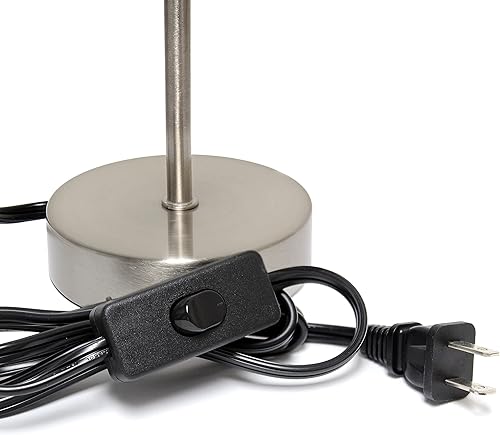 Miniatura 6 de Simple Designs Home LT2013-ORG-2PK - Lámpara de mesa con pantalla de tela, color naranja, LT2013-WHT-2PK, 40.0watts