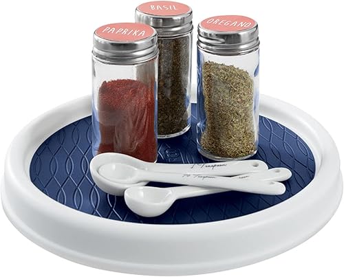 Miniatura 8 de Copco Mueble de despensa antideslizante Lazy Susan giratorio, 9 pulgadas, blancoverde