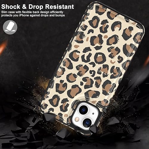 Miniatura 5 de LETO Funda para iPhone 15 con tapa tipo cartera de cuero tipo folio, diseños de flores de moda, ranuras para tarjetas, función atril, funda