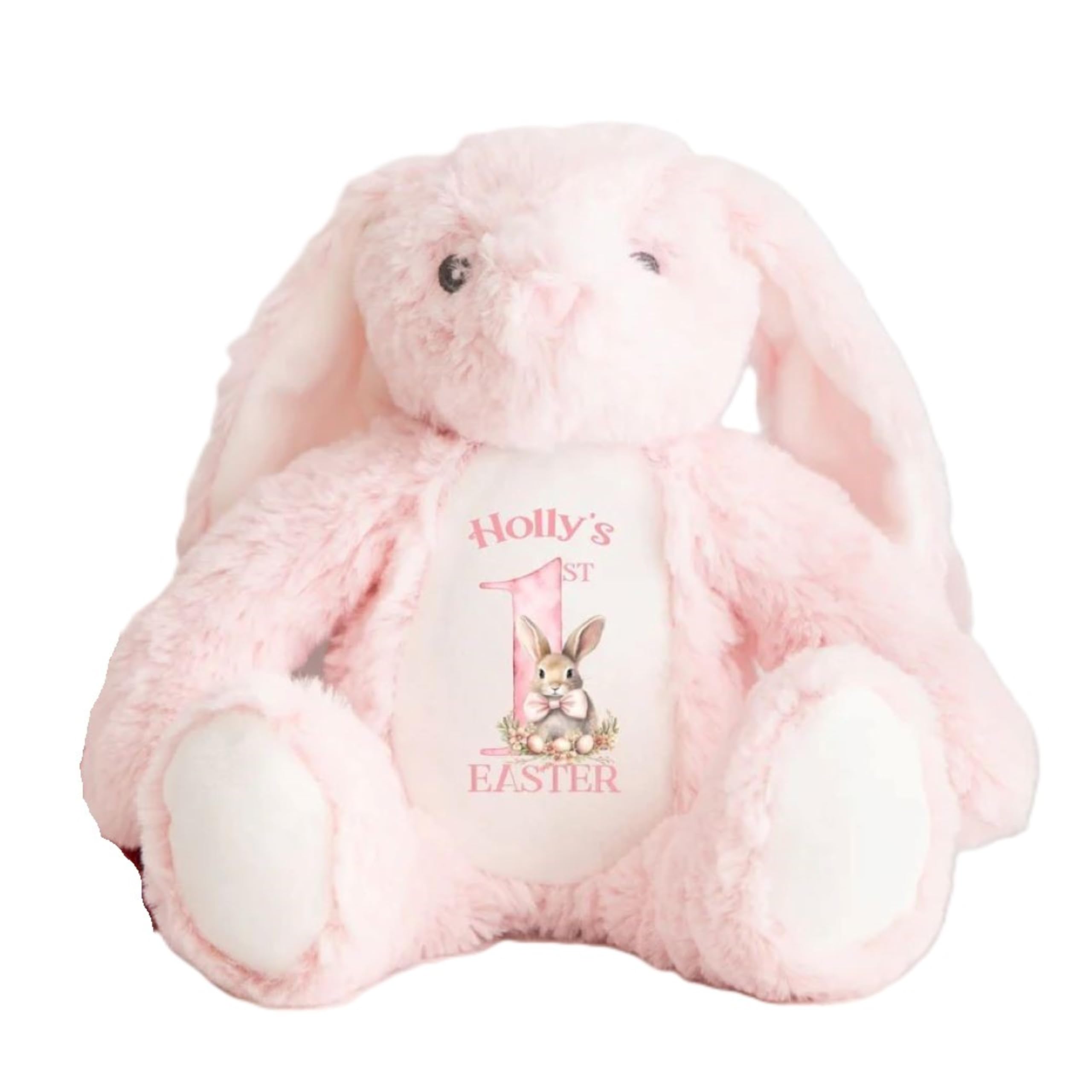Crafted Memories Personalised Pink First Easter Teddy | Custom Name Plush Toy | Cherished Keepsake for Boys & Girls | Ideal for Christenings, Birthdays, Easter, Christmas | Baby Soft Toy