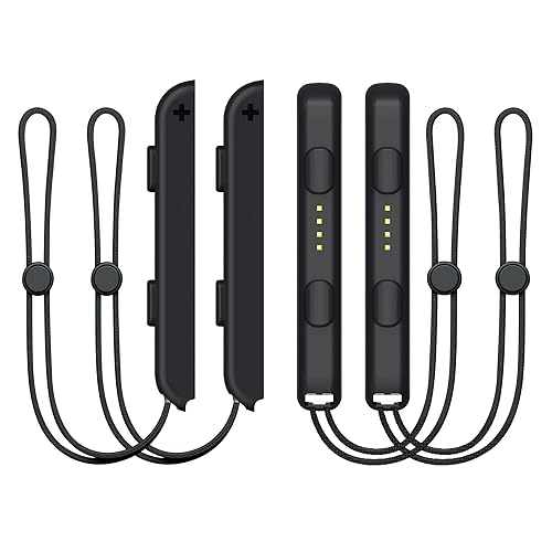 Joycon Wrist straps for Switch, Replacement for Joy Con Strap 4 Pack, Adjustable Switch Joycon Wrist Strap(Black)