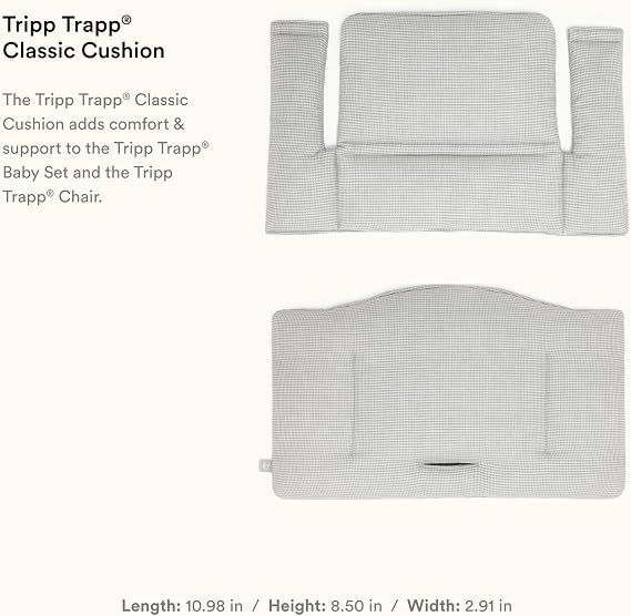 Tripp Trapp Classic Cushion 2, Nordic Grey - Pair With Tripp Trapp Chair or High Chair For Support & Comfort - Machine Washable