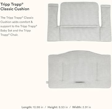 Tripp Trapp Classic Cushion 2, Nordic Grey - Pair With Tripp Trapp Chair or High Chair For Support & Comfort - Machine Washable