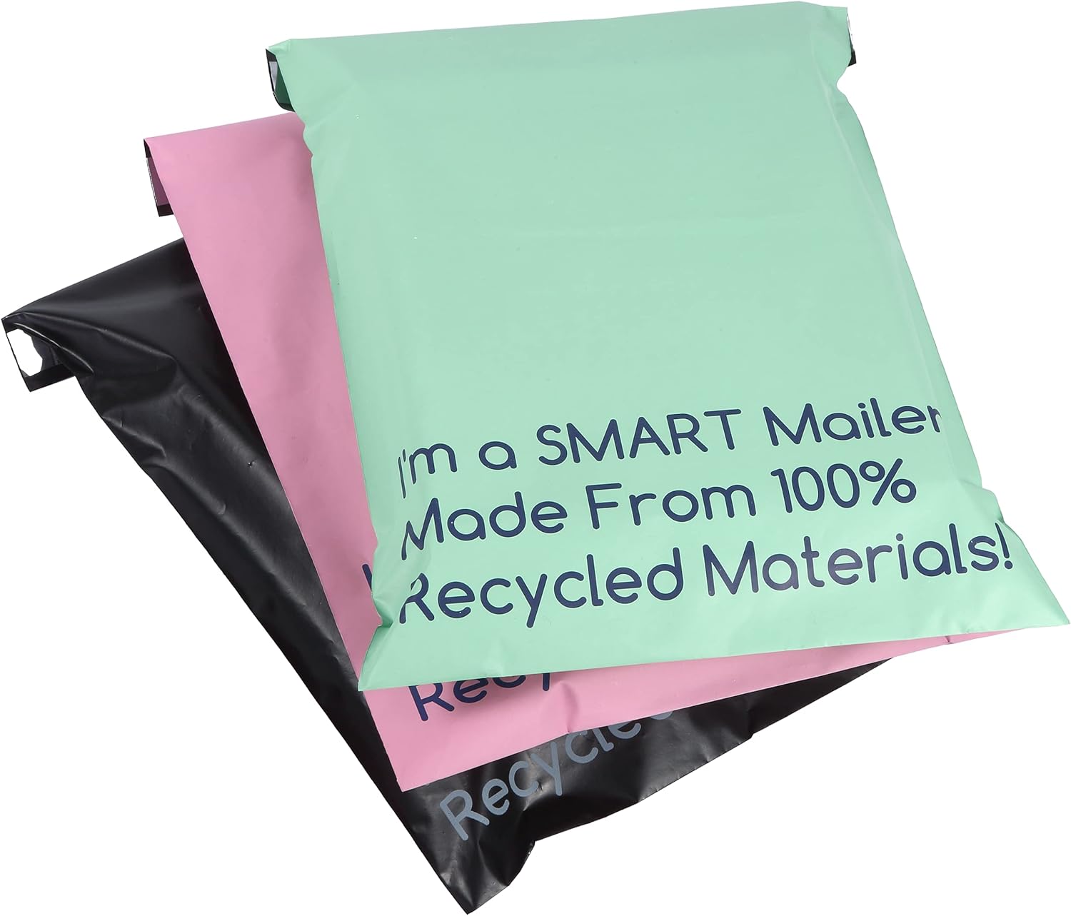 300 Count, 10x13 inch 100% Recycled Poly Mailers Eco Friendly Packaging Envelopes Supplies Mailing Bags 2.5 Mil Thick - SMART Mailer