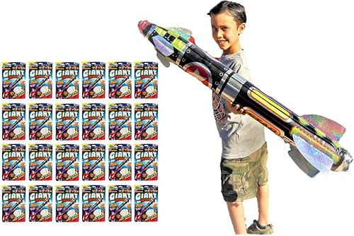 JA-RU Big Sky - Cohete inflable gigante (24 juguetes del transbordador espacial), juguetes para niños al aire libre. Decoraciones de fiesta temática