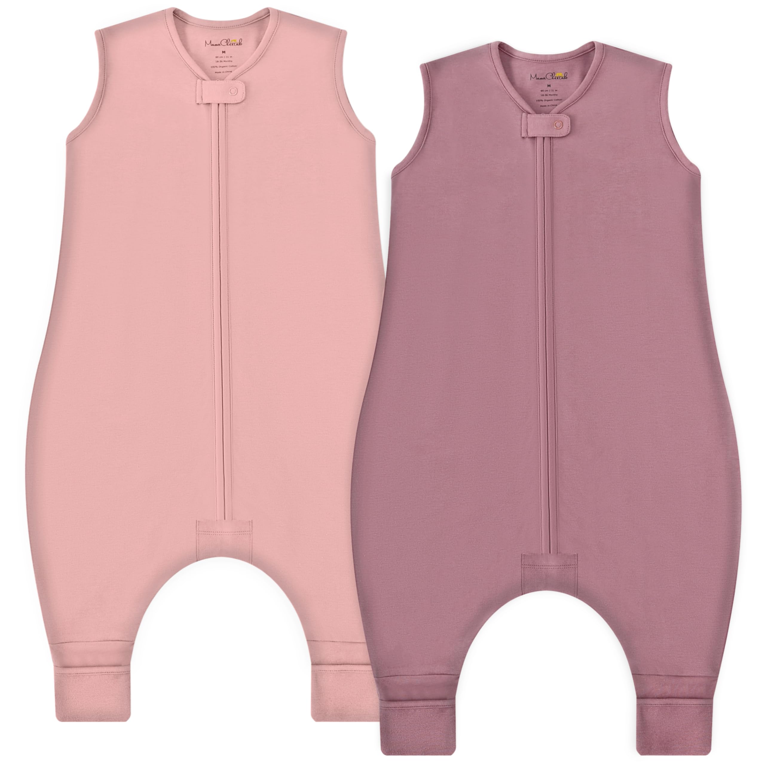 Sacco nanna in cotone biologico con piedi, 1,0 TOG, confezione da 2