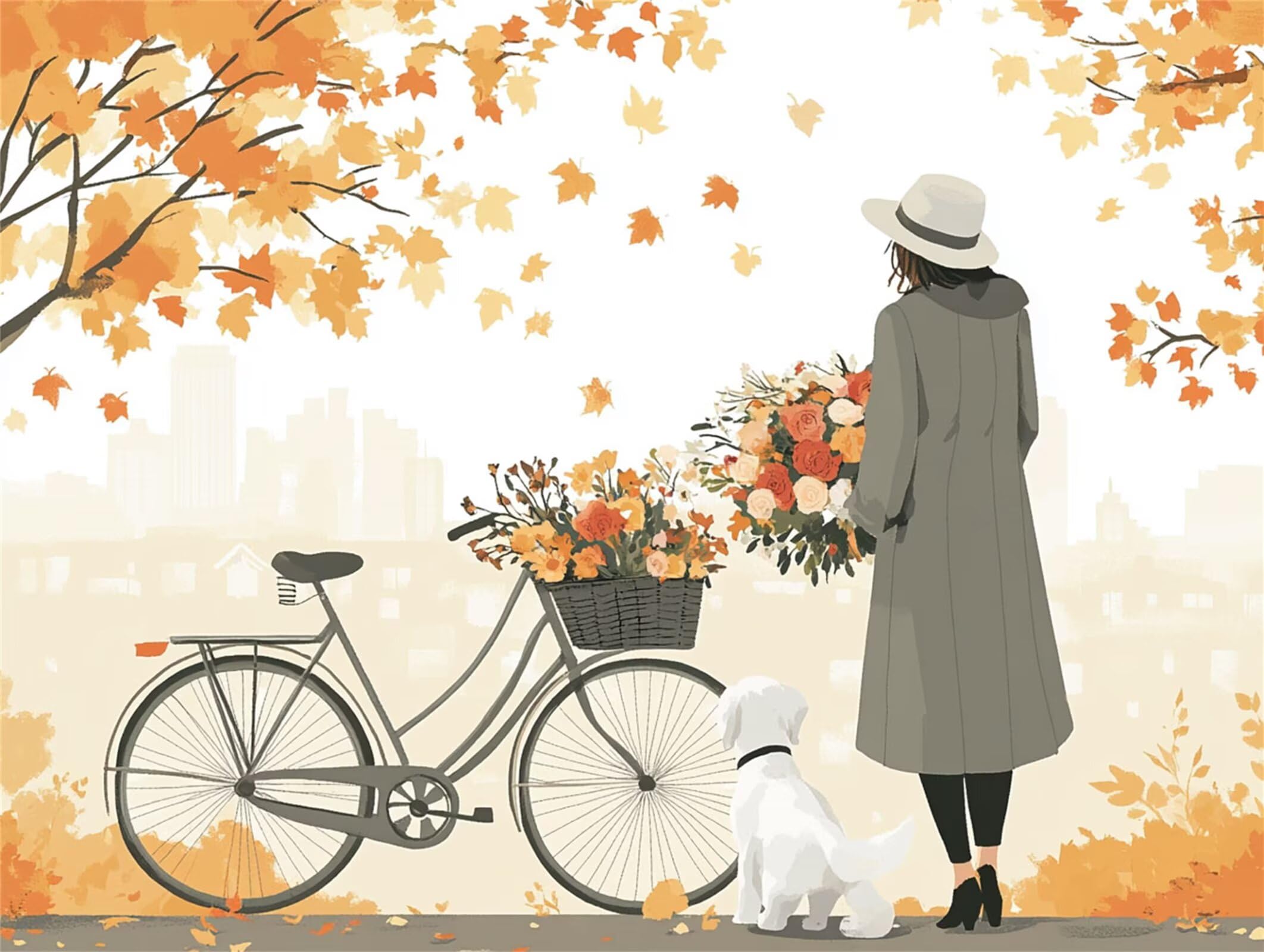 Pintar por Numeros Otoño Pinturas Acrilicas dibujos animados Pintura por Numeros Lienzos para Pintar, Pintura Acrilica Manualidades, Decoración Hogar, Regalos Cumpleaños, 90x120cm Sin Marco, q-734