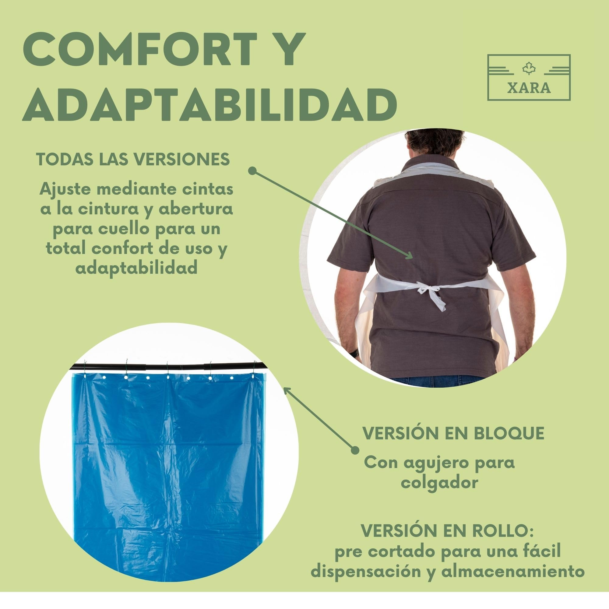 XARA Grembiuli Plastica in Polietilene per la Protezione Igienica degli Alimenti - Pack 100 - Grembiuli Monouso - Grembiule Usa e Getta Monouso Cucina
