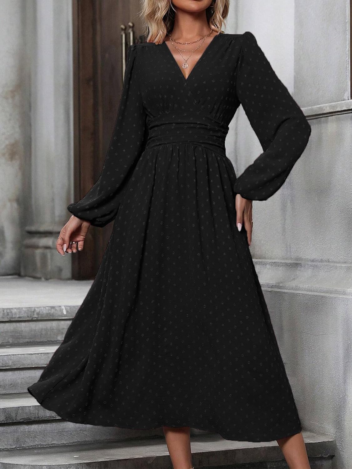 Womens Long Sleeve Dresses Maxi Wedding Guest Dresses - Image 4