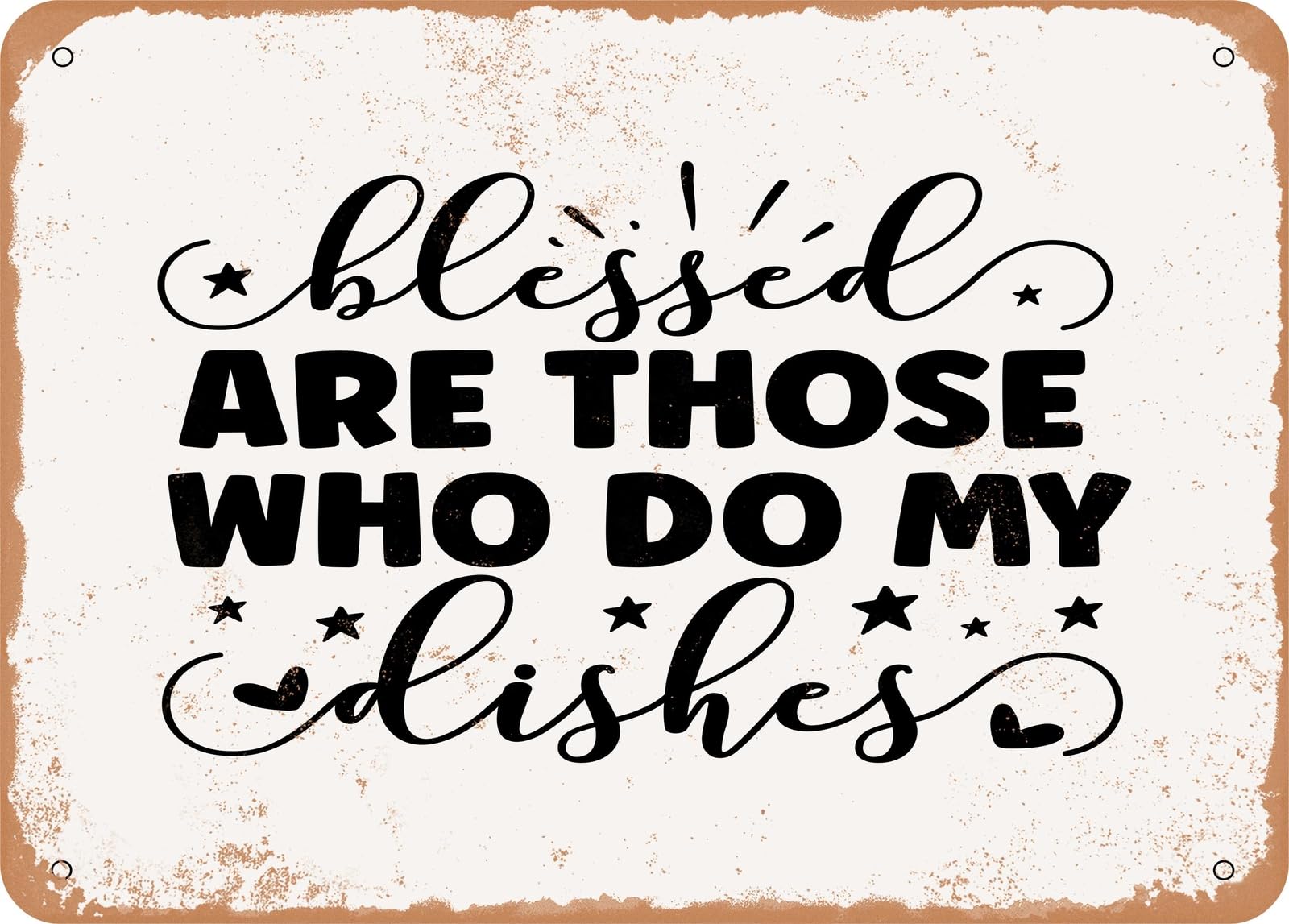 Miaomansenstore Metal Sign - Blessed Are Those Who Do My Dishes - 2 - Vintage Look Sign Home Decor