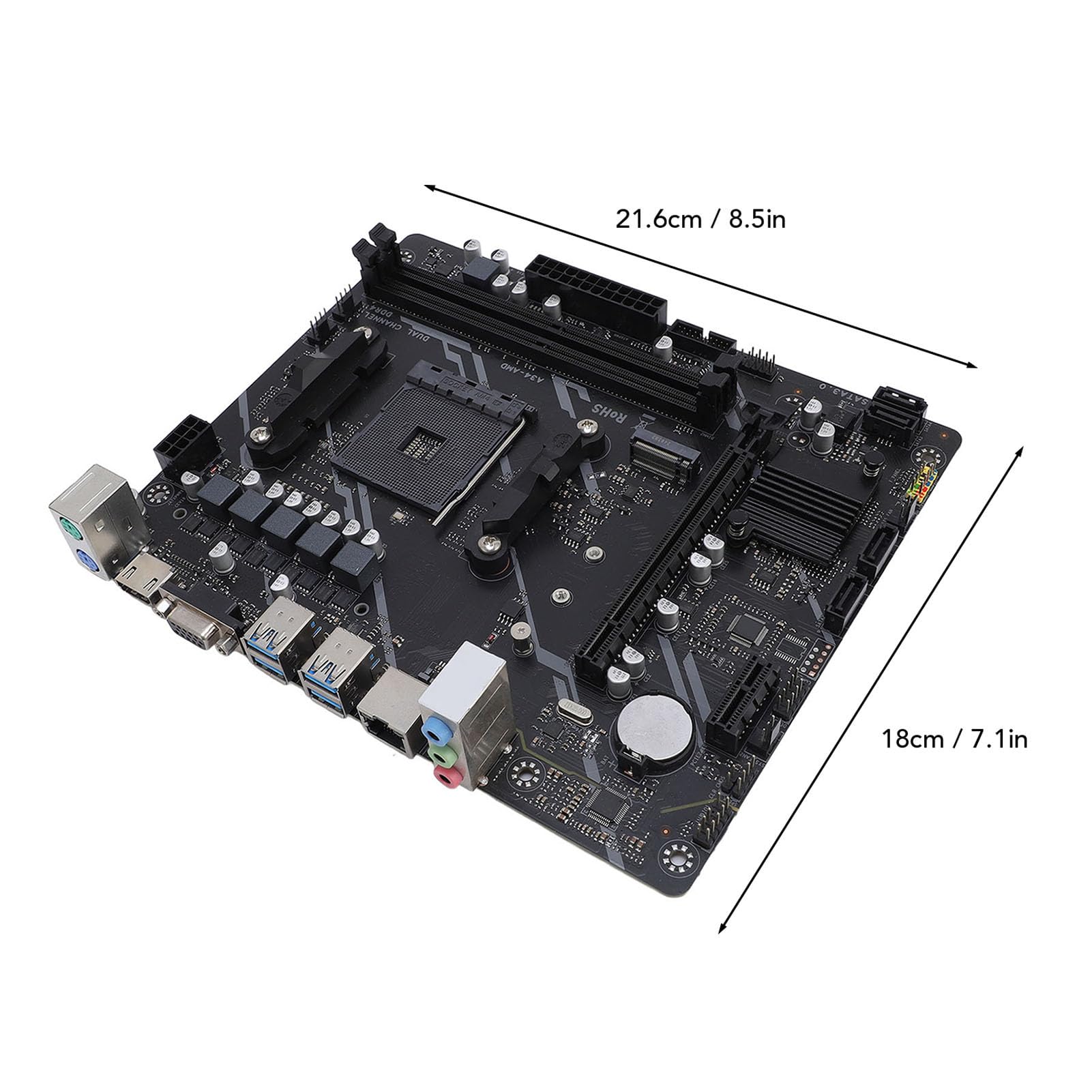 B450 Komputerowa Płyta Główna, 2x DDR4 DIMM M.2 PCI E 16X Desktop Motheard dla Ryzen 1st, 2nd, 3rd, 4th, 5th Gen, 4X SATA 3.0, HDMI VGA, USB3.0