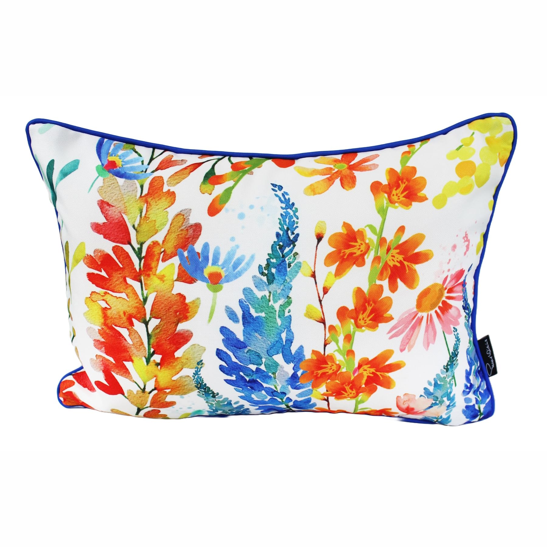 Peggy Wilkins Sunburst Outdoor Rectangle Cushion 32 x 44 cm Water-Resistant Garden & Indoor Seat Cushion Removable Zipped Cover, Piped Edge, Soft Infill for Chairs, Benches, Patio Floral