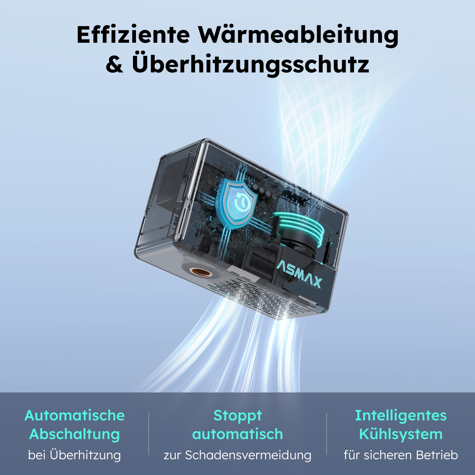 ASMAX Elektrische Mini Fahrradpumpe T30, 120 PSI Tragbarer Luftpumpe mit LCD-Display, Wiederaufladbar 500mAh, 4-in-1 Fahrradpumpe mit LED-Licht & Reifendruckmesser für Farrad/Rennrad/MTB/Bälle