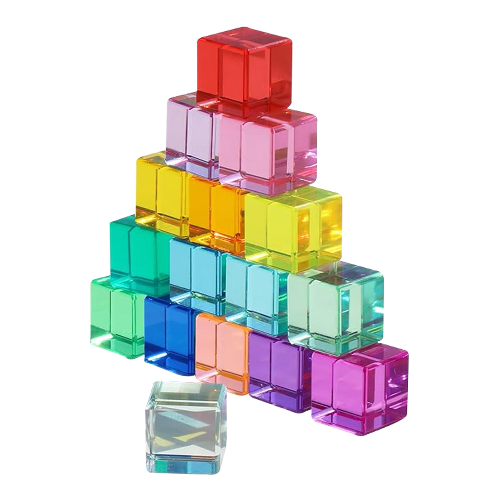 Blocchi Sensoriali Arcobaleno - 16 Pezzi Acrilico Per Bambini 3