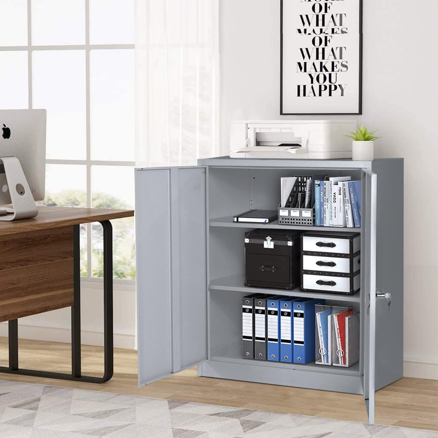 Buy INTERGREAT Metal Storage with Lock and Shelf, Lockable Storage with Locking