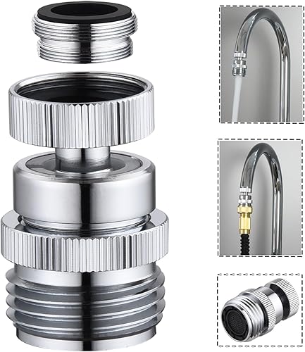 Vista 13 de Adaptador de grifo con aireador, adaptador de grifo de fregadero a manguera de jardín, adaptador de grifo a manguera de jardín para cocina y baño