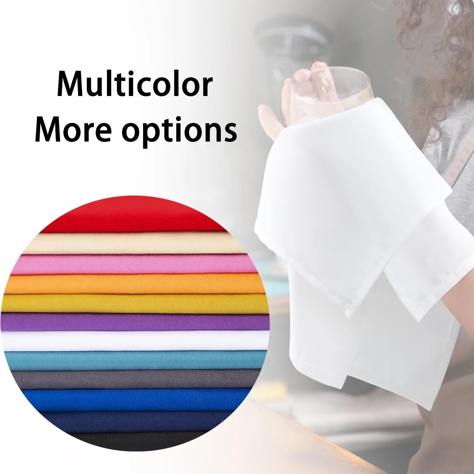 Servietten Stoffservietten aus Polyester, waschbare mit gesäumten Kanten, for Partys, Hochzeiten und Feiertage, 12er-Pack(Golden Yellow-6pcs)