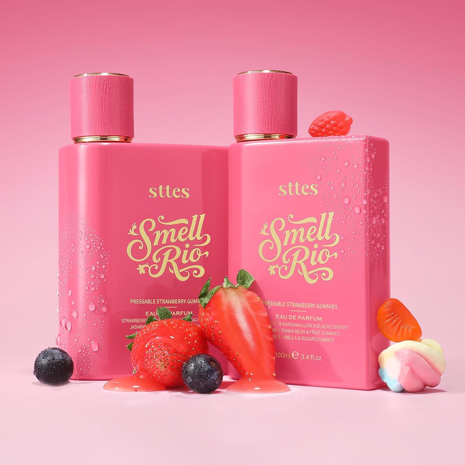 Sttes Smell Rio Perfume 606# (Pressable Strawberry Gummies) Hair Perfume for Women – Long-Lasting Strawberry, Candy, Vanilla & Marshmallow Gourmand Fragrance Eau de Parfum 100ml (3.4 fl oz)