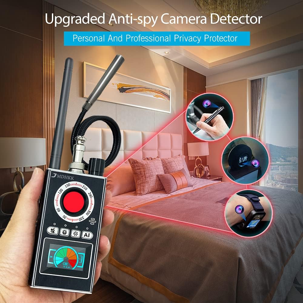 ❤ Crazy Deals JMDHKK Anti Spy RF Detector, Bug Detector Camera Finder, AI RF Scanner for GPS Tracker GSM Listening Device Detector, Hidden Camera Finder