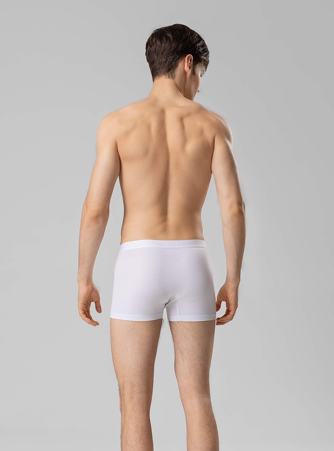 DAVID ARCHY Men's Underwear Micro Modal Dual Pouch Trunks Ball Pouch Bulge Enhancing Boxer Briefs for Men 3 or 4 Pack X-Large White- 2.5" in 4 Pack