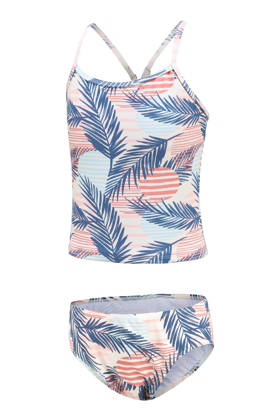 Girls Two Piece Tankini Swimsuits Rainbow Striped Bathing Suit Swim Suit